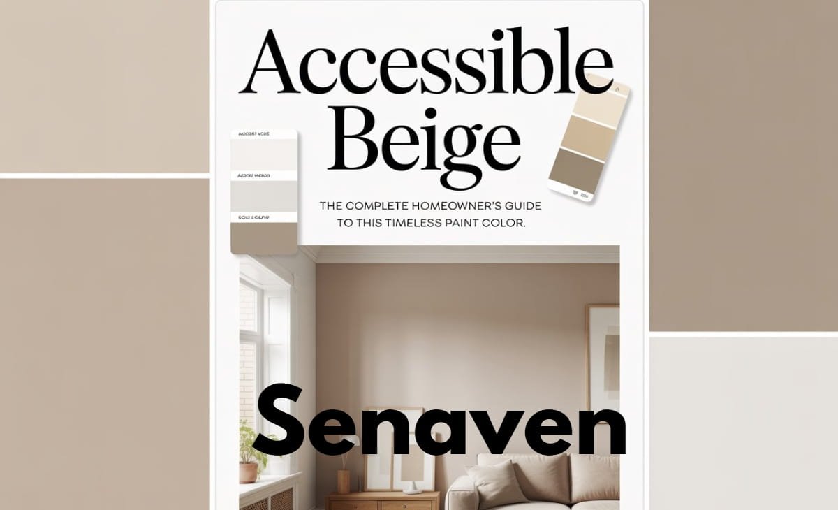 Bright and cozy living room with Accessible Beige walls, warm lighting, and neutral décor accents