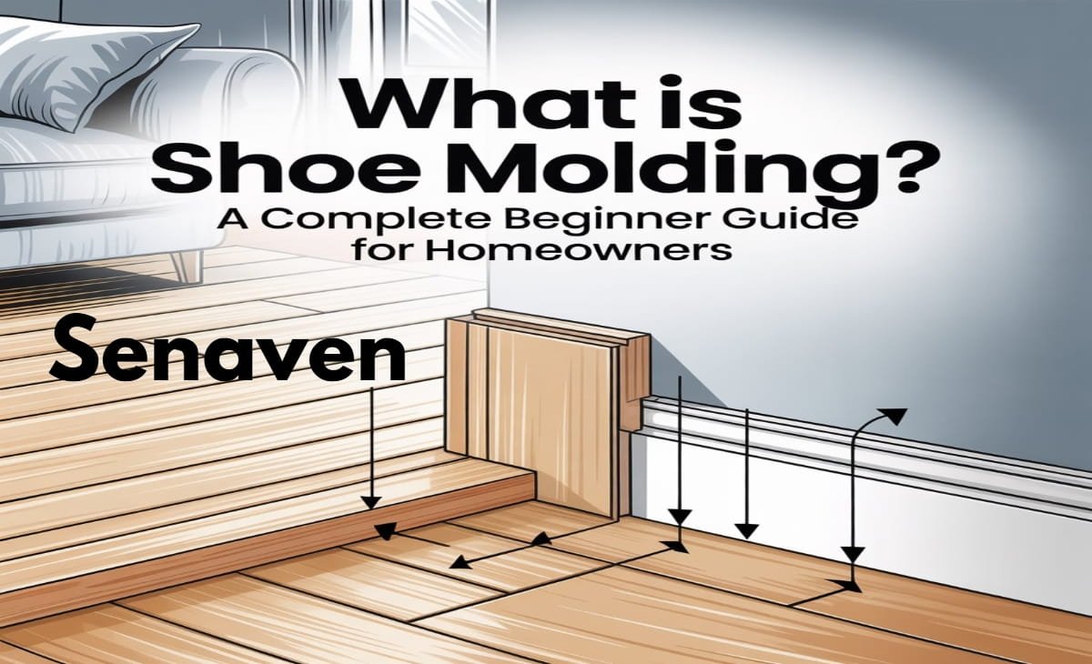 Close-up of shoe molding installed along hardwood floor and baseboard in a modern home