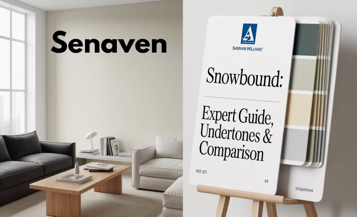 Snowbound Sherwin Williams paint on living room walls in natural light