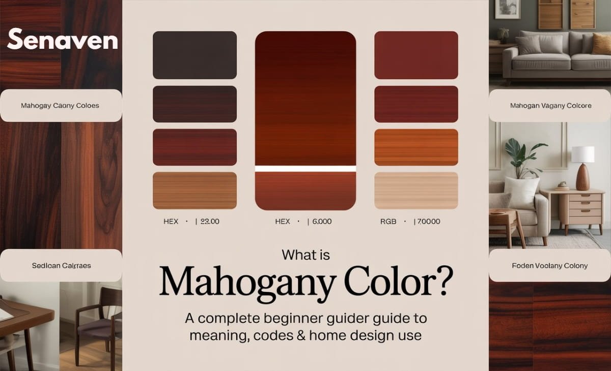 mahogany color example showing deep reddish brown wood tone in furniture