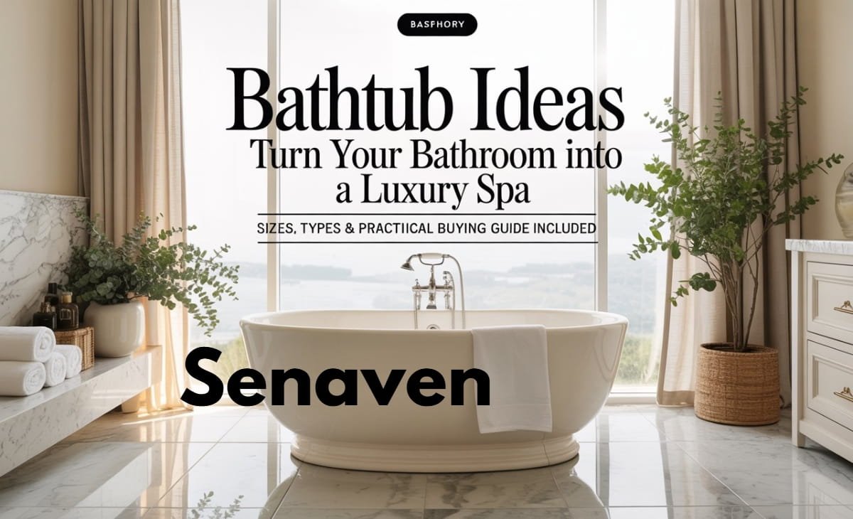 Luxury freestanding bathtub in a modern bathroom with candles and soft lighting for spa relaxation