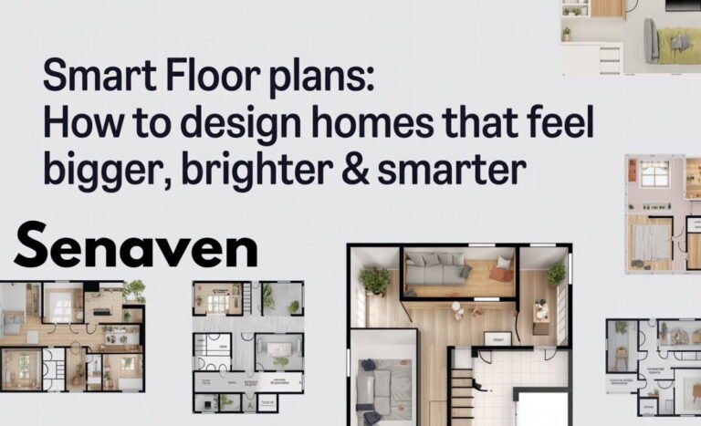 Modern floor plans design showing open layout home with natural light, smart space planning, and AI-based home layout concept for efficient living