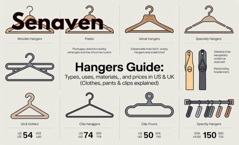 Organized closet with different types of clothes hangers including plastic, wooden, and metal hangers