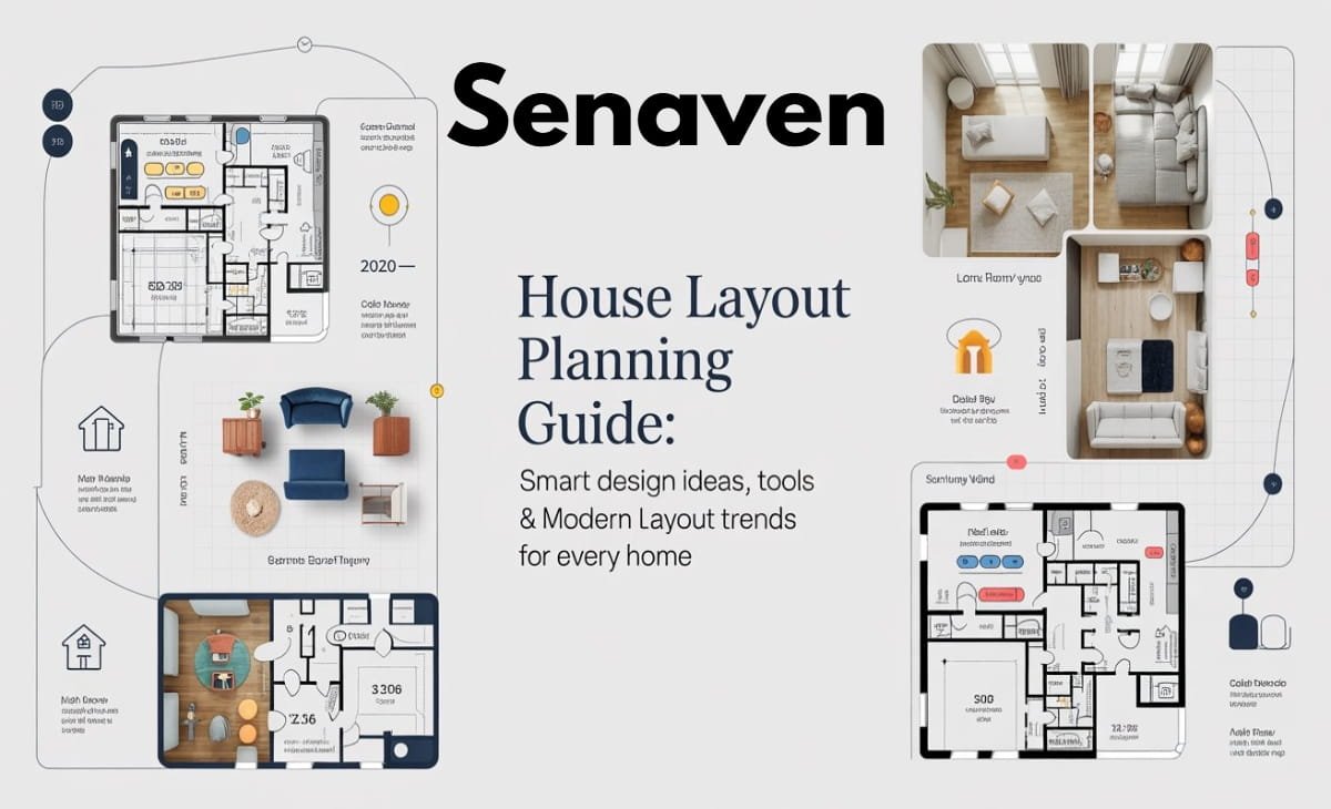 Modern house layout plan showing smart room arrangement with open living space, bedroom, and bathroom design for a functional home