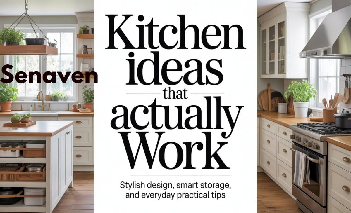 Modern kitchen interior with stylish cabinets, countertop, and natural lighting