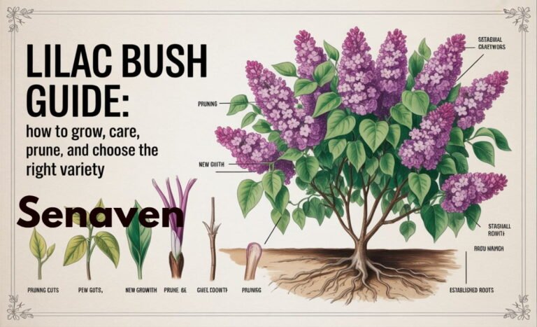 blooming lilac bush with purple flowers in a sunny garden