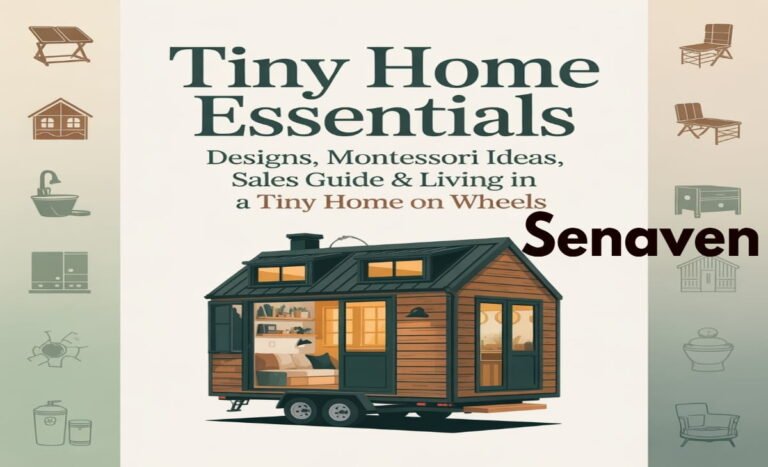 A modern tiny home interior with open space design, wooden furniture, and natural lighting for minimalist living