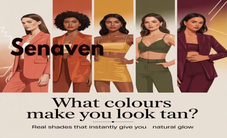 A stylish outfit combining bright white and warm coral colours that enhance a natural sun-kissed skin glow